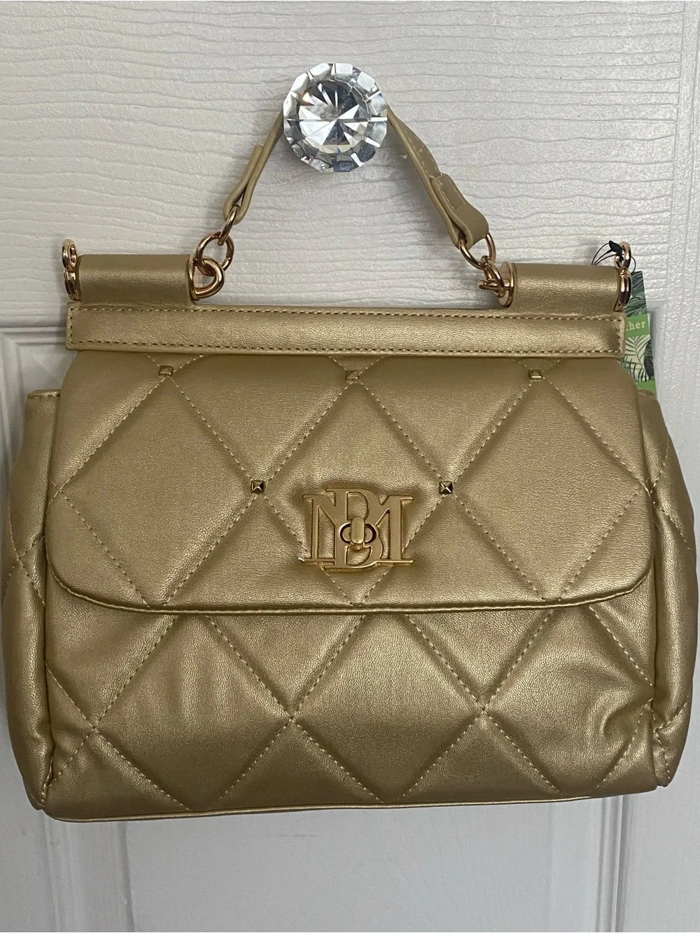 Badgley Mischka Metallic Gold Bag - Picture 3 of 6